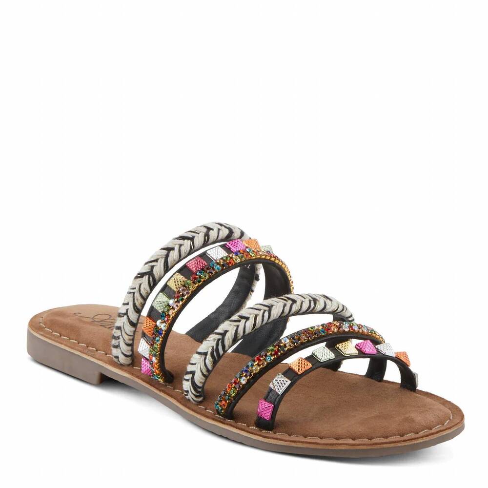NEW SPRING STEP SHOES women's intoxicate sandals in black multi